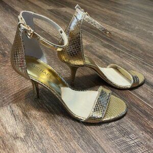 MICHAEL Michael Kors Gold Sandal Ankle Strap Women 7